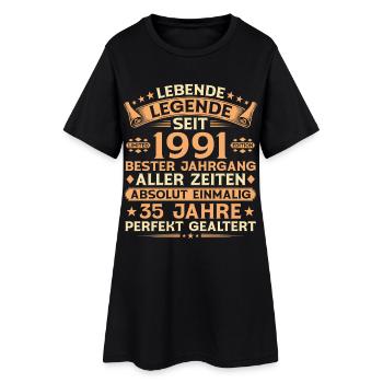 35th Birthday 1991 Vintage Legend Gift - Women’s T-Shirt Dress - black - Front