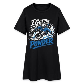 Ski à propulsion | J’ai la poudre | Neige poudreuse - Robe T-shirt Femme - noir - Devant