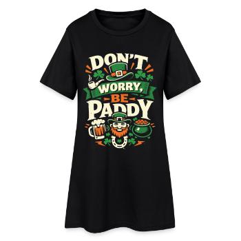 Ne t’inquiète pas, sois Paddy | Diction de la Saint-Patrick - Robe T-shirt Femme - noir - Devant