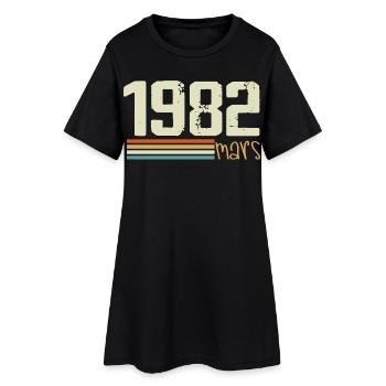 Vintage Mars 1982 - Robe T-shirt Femme - noir - Devant