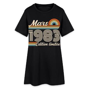 43e Cadeau d’anniversaire - Né en mars 1983 - Robe T-shirt Femme - noir - Devant