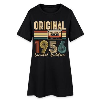 70e anniversaire, 70 ans, original 1956 - Robe T-shirt Femme - noir - Devant