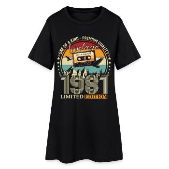 Cadeau de 45e anniversaire Mari Millésime Mars 1981 - Robe T-shirt Femme - noir - Devant