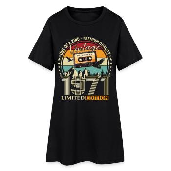 55e anniversaire cadeau de mari millésime mars 1971 - Robe T-shirt Femme - noir - Devant