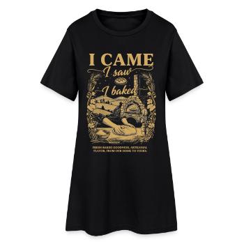 Pain au levain pâtissier Je suis venu J’ai vu J’ai fait de la cuisson - Robe T-shirt Femme - noir - Devant