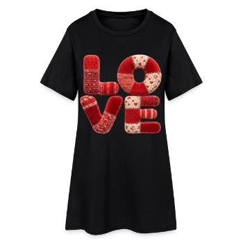 Patchwork Love Romantic Gift for Girlfriend - Women’s T-Shirt Dress - black - Front