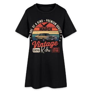 Anniversaire Mars 1976 Année Édition Limitée 1976 - Robe T-shirt Femme - noir - Devant