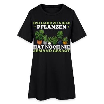Hobbygärtner Zu viele Pflanzen Gärtnerin Geschenk - Frauen T-Shirt-Kleid - Schwarz - Vorne
