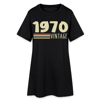 Anniversaire-1970 - Robe T-shirt Femme - noir - Devant
