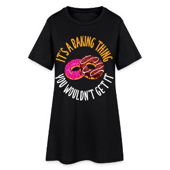 C’est un truc de pâtisserie qu’on ne comprend pas, ça - Robe T-shirt Femme - noir - Devant