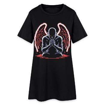 Dark Angel Pixel Art Shirt – Fallen Angel - Women’s T-Shirt Dress - black - Front