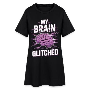 T-shirt de nerd drôle : mon cerveau a buggé - Robe T-shirt Femme - noir - Devant