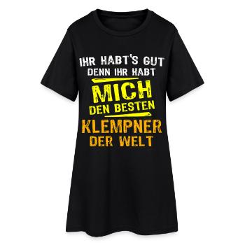 Klempner Geschenk - Frauen T-Shirt-Kleid - Schwarz - Vorne