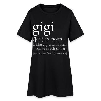 Chemise Grandma Drôle Gigi Definition - Robe T-shirt Femme - noir - Devant
