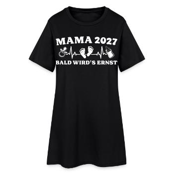 Maman 2027 Bientôt ça devient sérieux Grossesse - Robe T-shirt Femme - noir - Devant