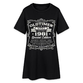 45. Geburtstag Geschenk Mann Oldtimer März 1981 - Frauen T-Shirt-Kleid - Schwarz - Vorne