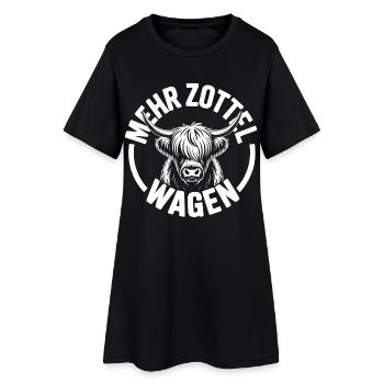 Highlands more Shaggy Car Highland Beef - Women’s T-Shirt Dress - black - Front
