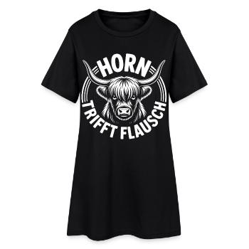 Le cor des Highlands rencontre le fluff - Robe T-shirt Femme - noir - Devant