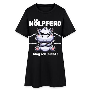 Nölpferd - Robe T-shirt Femme - noir - Devant