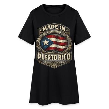 Fabriqué à Porto Rico Boricua - Robe T-shirt Femme - noir - Devant