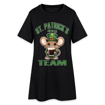 St. Patrick's Mouse Bier, Irische Partei - Frauen T-Shirt-Kleid - Schwarz - Vorne