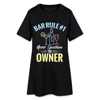 Barman Serveuse Propriétaire de bar Cocktail Lover Pub - Robe T-shirt Femme - noir - Devant