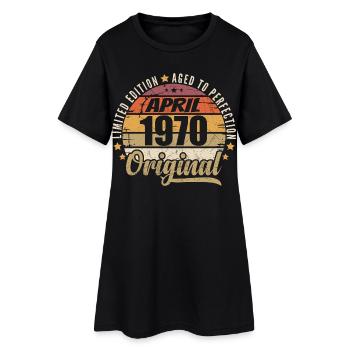 Cadeau D'anniversaire Avril 1970 - Robe T-shirt Femme - noir - Devant