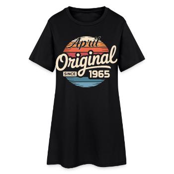 Né en avril 1965 - 61e anniversaire avril 1965 - Robe T-shirt Femme - noir - Devant