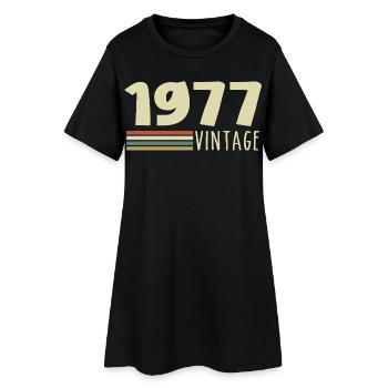 1977-Anniversaire-1977-retro-1977 - Robe T-shirt Femme - noir - Devant
