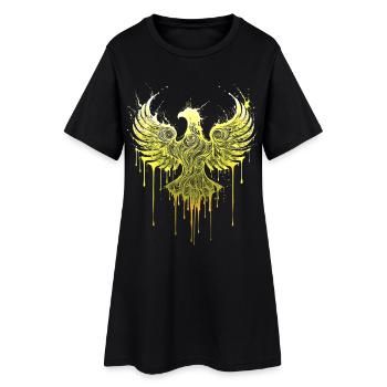 Phénix d’or – Silhouette d’aigle noble art de rue - Robe T-shirt Femme - noir - Devant