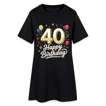 40e anniversaire 40 ans Joyeux Cadeau d’anniversaire - Robe T-shirt Femme - noir - Devant
