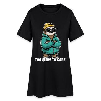 Paresseux trop lent pour s’en soucier - Robe T-shirt Femme - noir - Devant