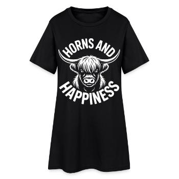 Vache des Highlands / Bœuf des Highlands – J’adore les Highlands - Robe T-shirt Femme - noir - Devant