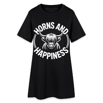 Vache des Highlands / Bœuf des Highlands – J’adore les Highlands - Robe T-shirt Femme - noir - Devant