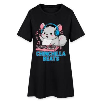 Douce chinchilla bat la musique - Robe T-shirt Femme - noir - Devant