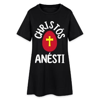 Christos Anesti Greek Easter Egg Happy Easter - Women’s T-Shirt Dress - black - Front