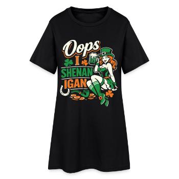 Oops I Shenanigan Leprechaun St Patrick's Girl - Women’s T-Shirt Dress - black - Front