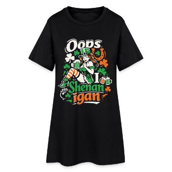 Oops I Shenanigan Leprechaun St Patrick's Girl - Women’s T-Shirt Dress - black - Front