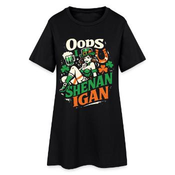 Oops I Shenanigan Leprechaun St Patrick's Girl - Women’s T-Shirt Dress - black - Front