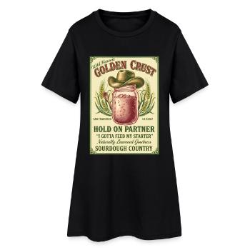 Sourdough Bread Baking Baker Sourdough Starter Jar - Women’s T-Shirt Dress - black - Front