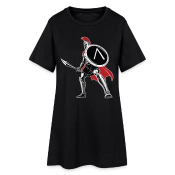 Spartan Sword Shield Maskottchen Spartan Legend - Frauen T-Shirt-Kleid - Schwarz - Vorne