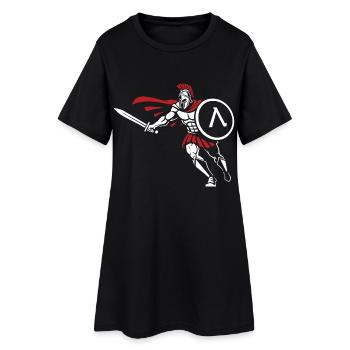 Spartan Attack Sword Shield Spartan Mascot - Women’s T-Shirt Dress - black - Front