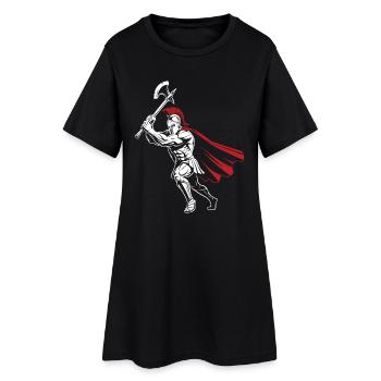 Spartan Warrior Axe Maskottchen Spartan Axeman - Frauen T-Shirt-Kleid - Schwarz - Vorne