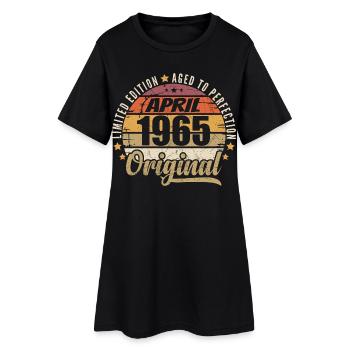 Cadeau D'anniversaire Avril 1965 - Robe T-shirt Femme - noir - Devant