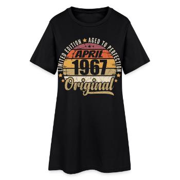 Cadeau D'anniversaire Avril 1967 - Robe T-shirt Femme - noir - Devant