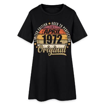 Cadeau D'anniversaire Avril 1972 - Robe T-shirt Femme - noir - Devant