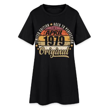 Cadeau D'anniversaire Avril 1979 - Robe T-shirt Femme - noir - Devant