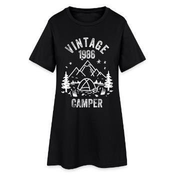 Vintage 1986 Camper 40th Birthday - Women’s T-Shirt Dress - black - Front
