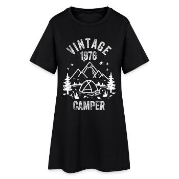Vintage 1976 Camper 50th Birthday - Women’s T-Shirt Dress - black - Front