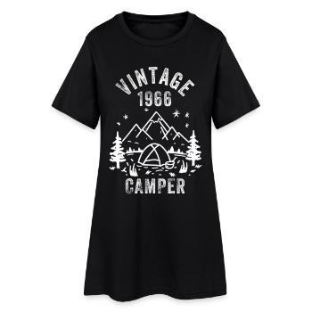 Vintage 1966 Camper 60th Birthday - Women’s T-Shirt Dress - black - Front